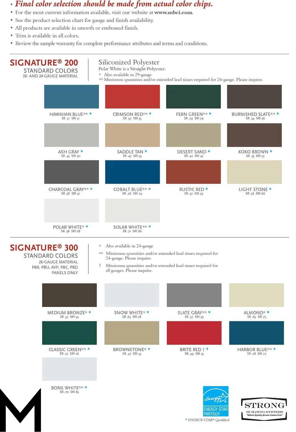 MBCI Color Chart - MCMCS